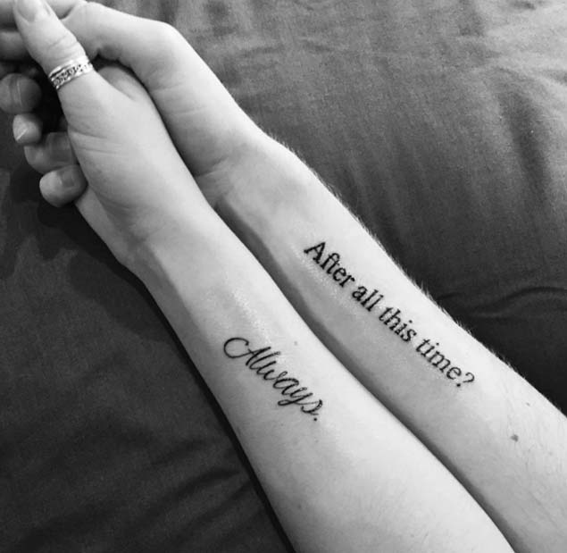 Harry Potter couple tattoo