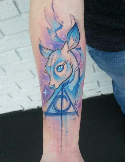 Harry Potter watercolor tattoo