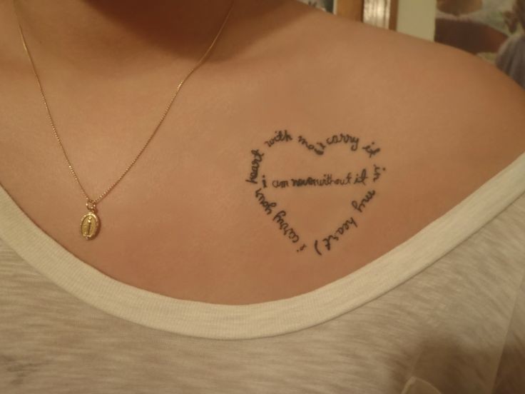 Heart quote collarbone tattoo - | TattooMagz › Tattoo Designs / Ink