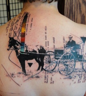 Horse and carriage xoil tattoo