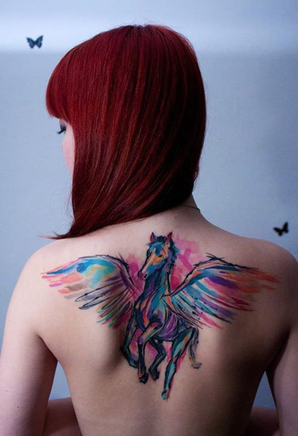 Horse watercolor tattoo