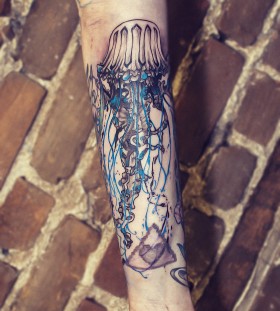 Incredible jellyfish arm tattoo