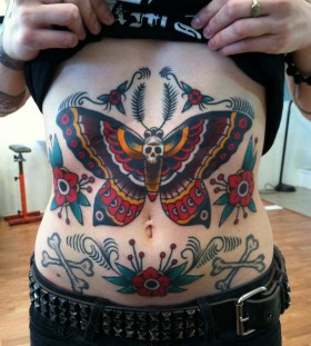 Incredible moth tattoo design