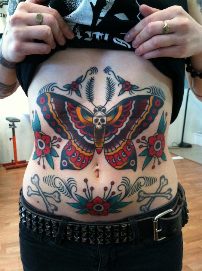 Incredible moth tattoo design