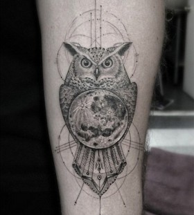 Incredible owl tattoo by Dr Woo
