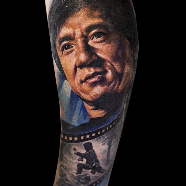 7. This brilliant Jackie Chan tattoo. 