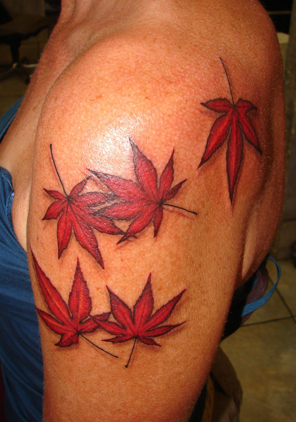 Japanese maple leaves tattoo
