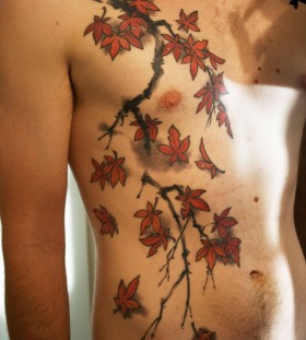 Japanese maple tree branch tattoo