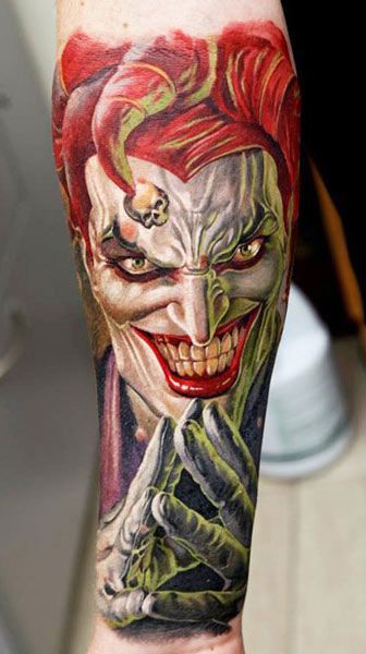 Joker tattoo by Dmitriy Samohin