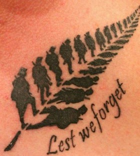 Kiwi war veteran tattoos for men
