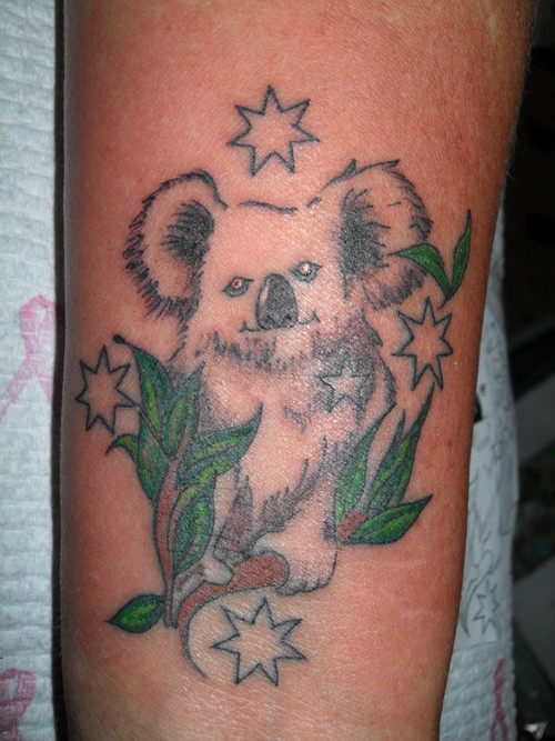 Koala on a branch tattoo