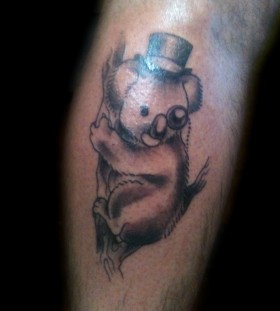 Koala with a hat tattoo