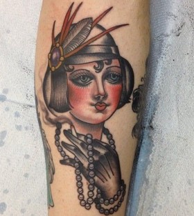 Lady tattoo by Eva Huber