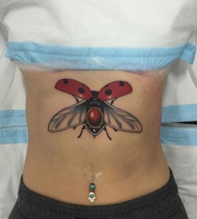 Ladybug tattoo by Dan Molloy