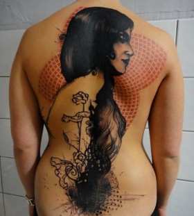 Large back tattoo by xoil