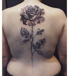 Large rose tattoo by David Allen