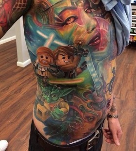 Lego characters tattoo by Kyle Cotterman