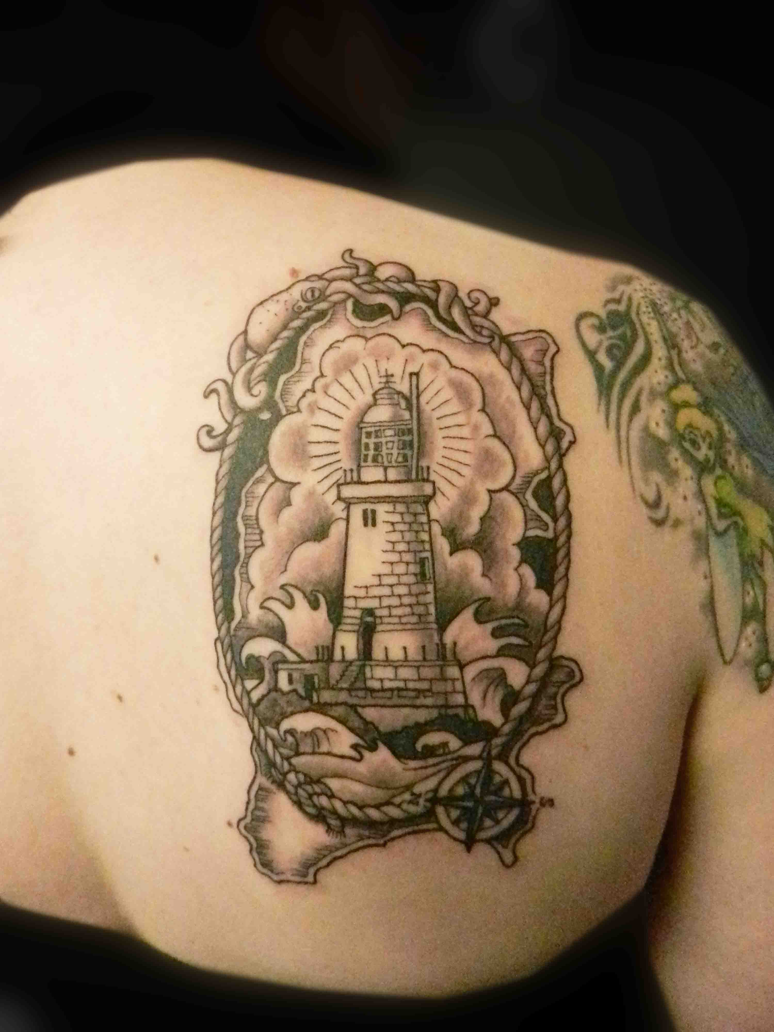 Lighthouse frame back tattoo - | TattooMagz › Tattoo Designs / Ink