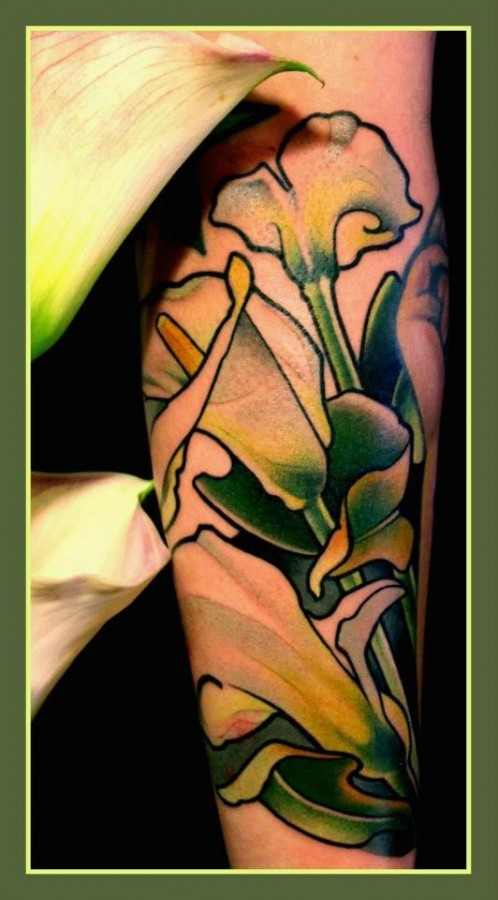 Lily tattoo by Lars Uwe Jensen
