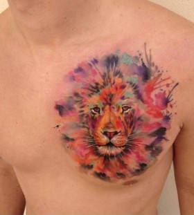 Lion Watercolor tattoo