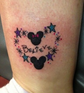Lovely Minnie and Mickey tattoo