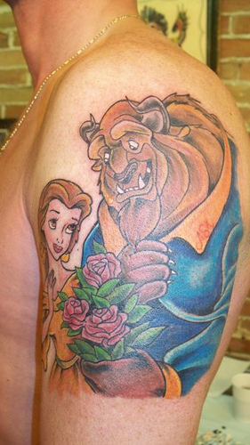 Lovely beauty and the beast tattoo