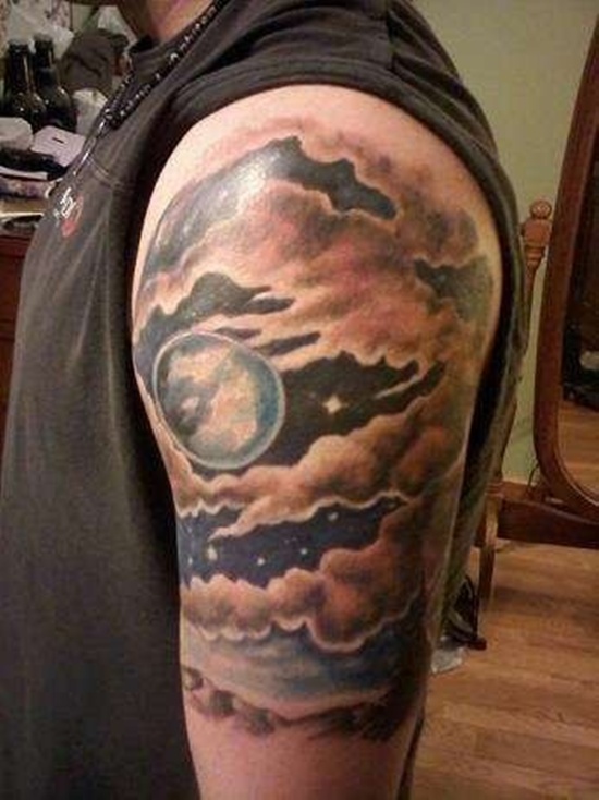 Lovely clouds arm tattoo