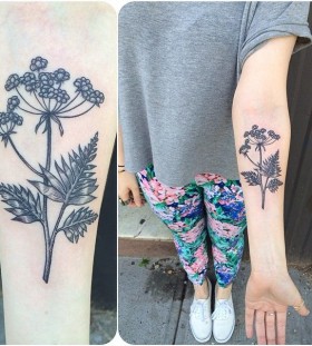 Lovely floral tattoo by Rachel Hauer