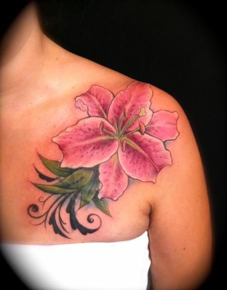 Lovely flower tattoo by Jessica Brennan