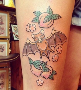Lovely flowers and fruit tattoo