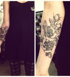 Lovely flowers tattoo by Rebecca Vincent