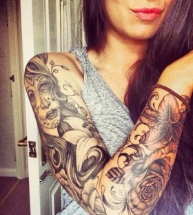 Lovely full arm tattoo
