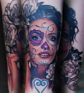 Lovely lady tattoo by Kyle Cotterman
