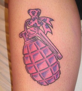 Lovely pink grenade tattoo