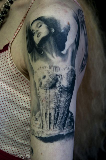 Lovely woman tattoo by David Allen