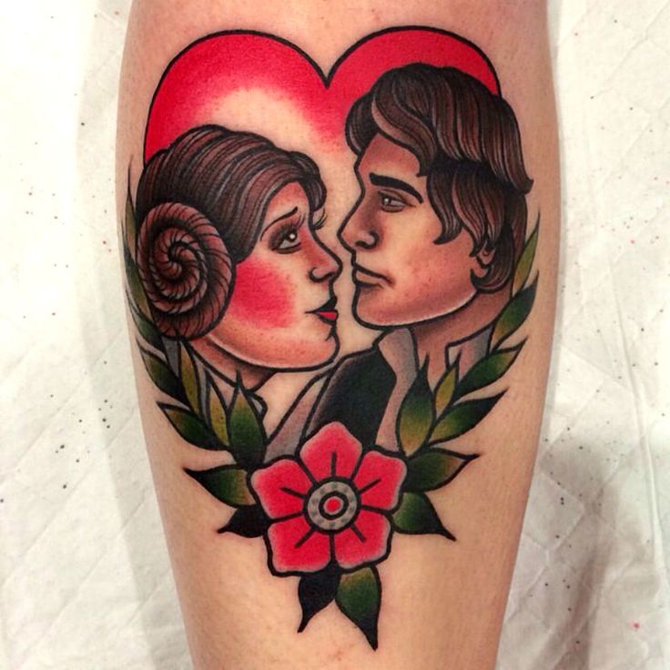 Man and woman tattoo by Clare Hampshire