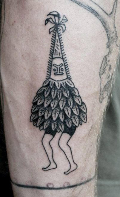 Man with a costume tattoo