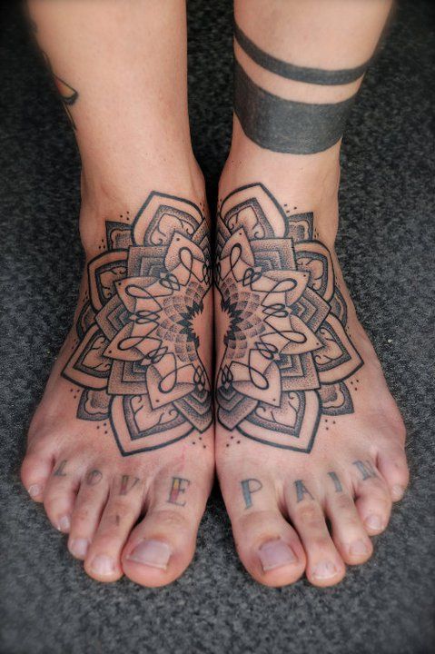 Mandala foot tattoos by Gerhard Wiesbeck
