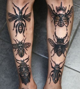 Many different insects tattoos by Philip Yarnell