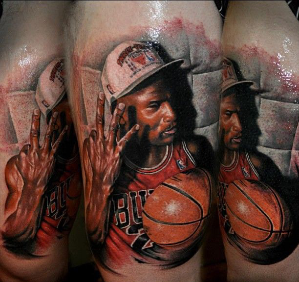 Michael Jordan tattoo by Benjamin Laukis