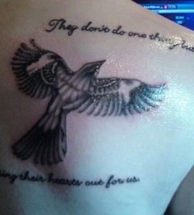 Mockingbird and quote tattoo
