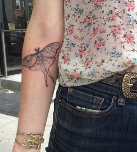 Moth tattoo by Rachel Hauer