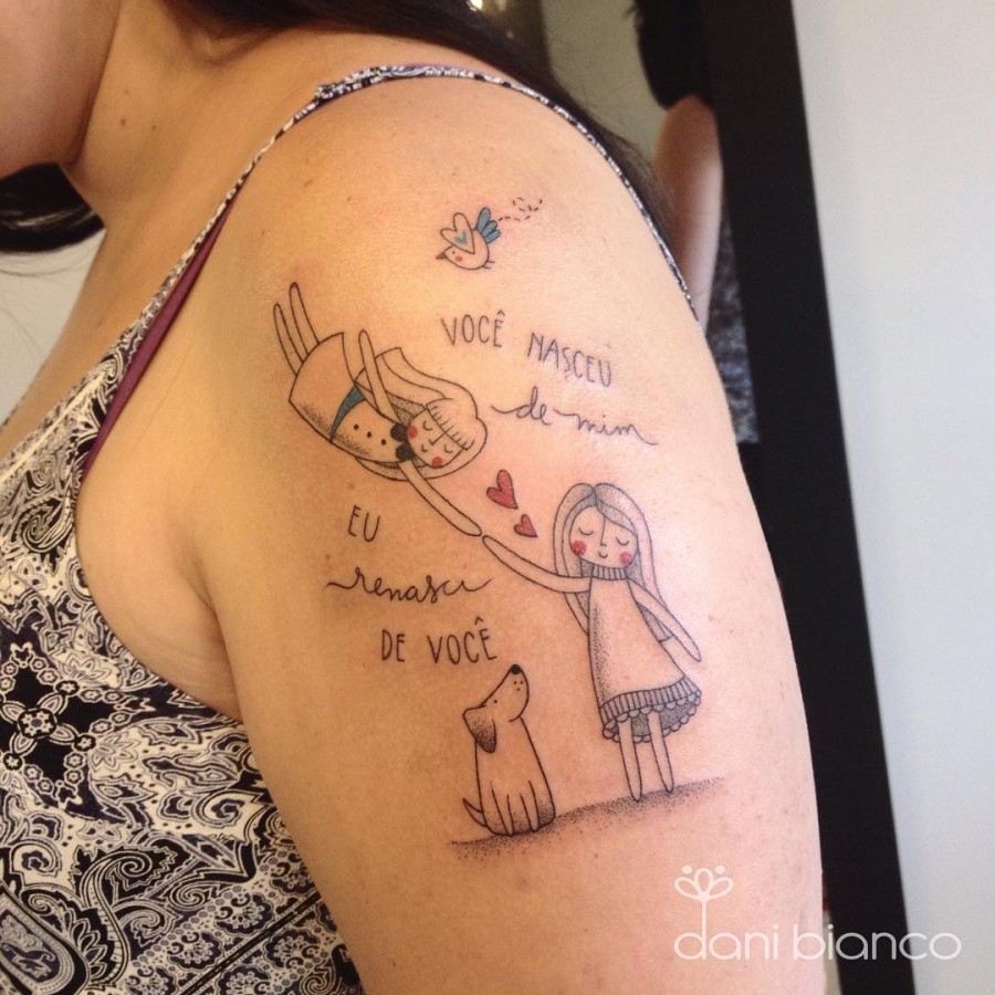 mother-and-daughter-script-tattoo