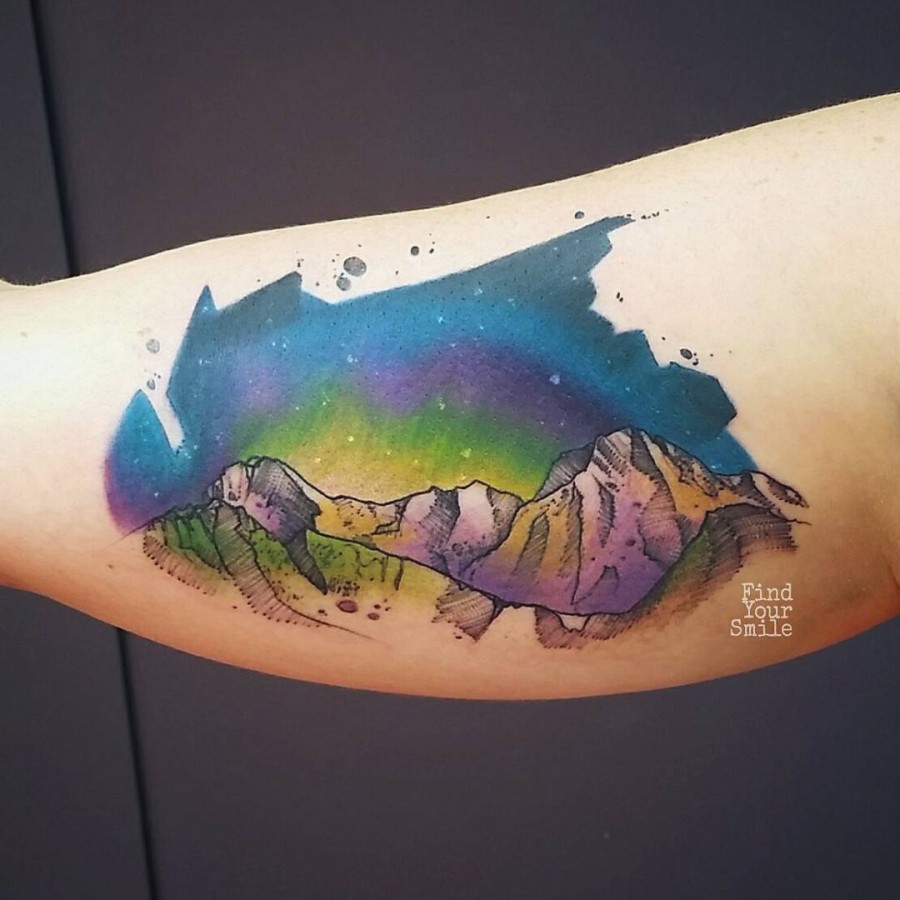 mountains-and-space-watercolor-tattoo