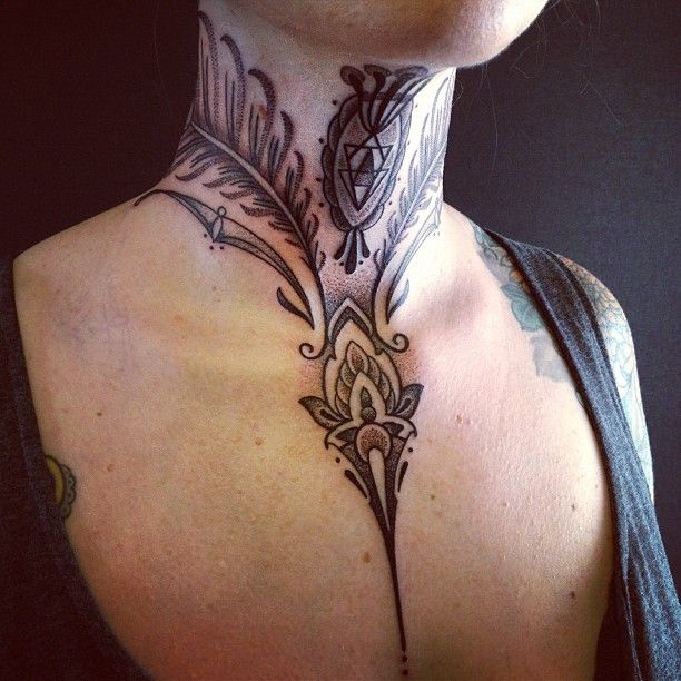 Neck tattoo by Gerhard Wiesbeck