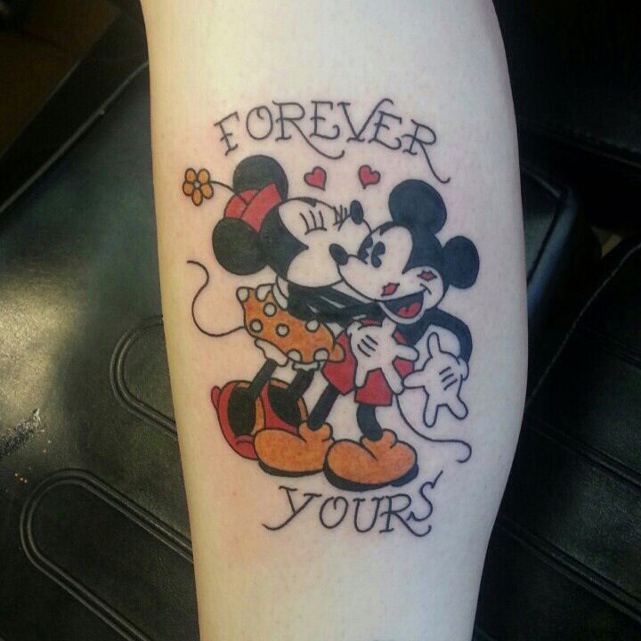 Nice Minnie and Mickey tattoo