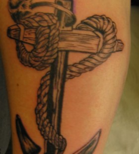 Nice anchor and rope tattoo