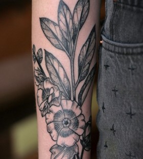 Nice flowers tattoo by Kirsten Holliday