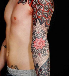 Nice full arm tattoo by Gerhard Wiesbeck