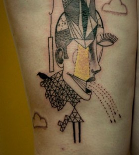 Nice leg tattoo by Expanded Eye